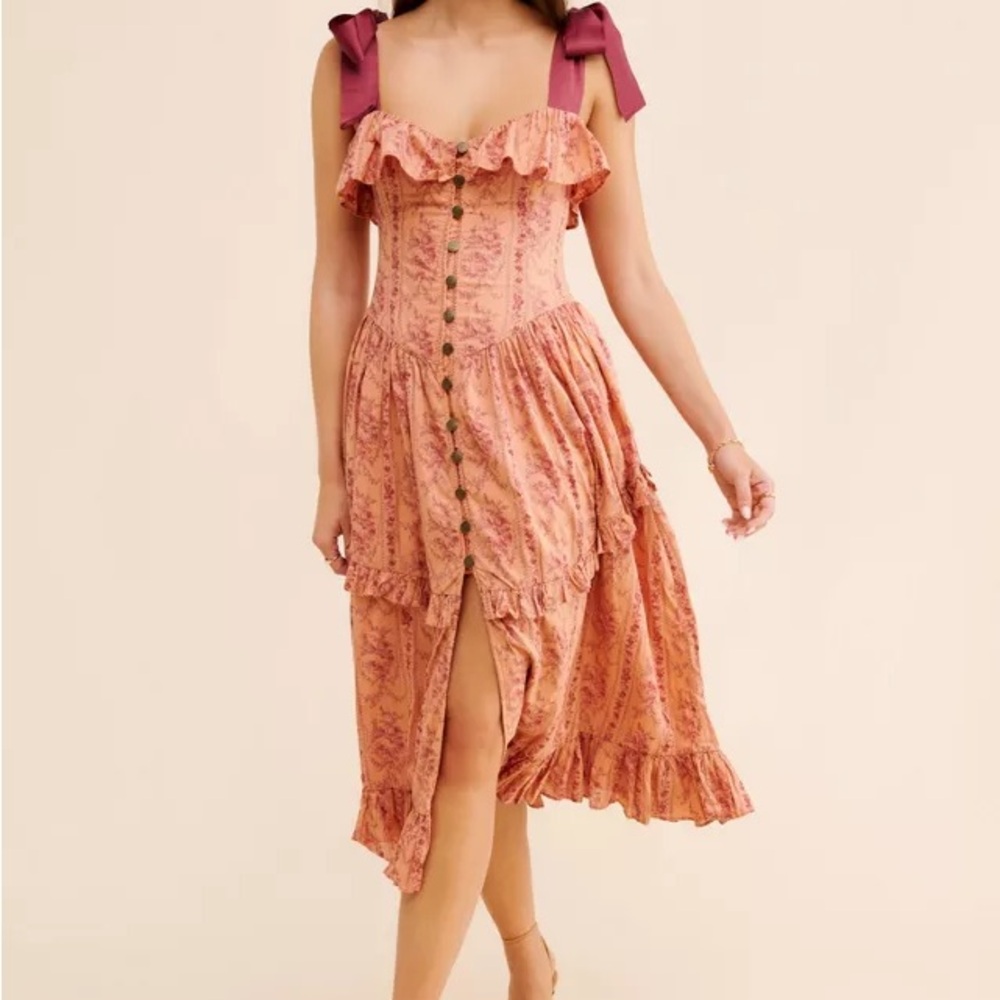 Elegant Pink Ruffled Dress